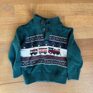 The Children's Place Green Train Sweater, Christmas, 9-12 months